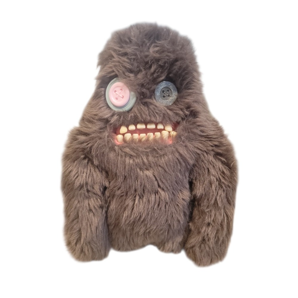 Fuggler Sasquoosh Brown Furry Plush Spin Master‎ Funny Ugly Monster Retired RARE
